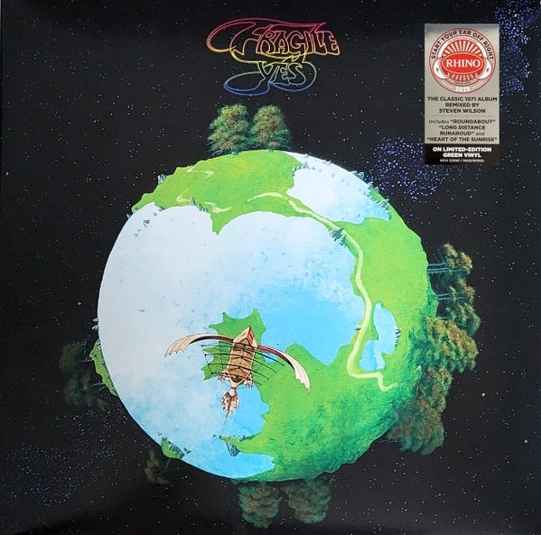 Image of Front Cover of LP - NEW/NEW - YES, Fragile (Steven Wilson Remix) (Atlantic; RCV1 727097, USA & Europe 2025 Reissue, Gatefold, Limited Edition, Green Transparent Vinyl), , Progressive rock with intricate arrangements and the band�s distinctive mix of keyboards, guitar and vocal harmonies. Steven Wilson�s remix gives the album a fresh presentation while preserving its classic sound. - 4236208E