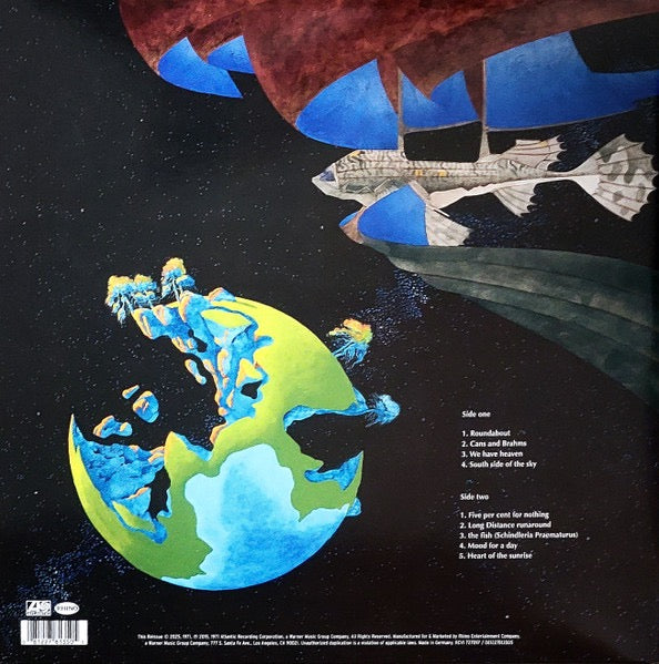 Image of Back Cover of LP - NEW/NEW - YES, Fragile (Steven Wilson Remix) (Atlantic; RCV1 727097, USA & Europe 2025 Reissue, Gatefold, Limited Edition, Green Transparent Vinyl), , Progressive rock with intricate arrangements and the band�s distinctive mix of keyboards, guitar and vocal harmonies. Steven Wilson�s remix gives the album a fresh presentation while preserving its classic sound. - 4236208E