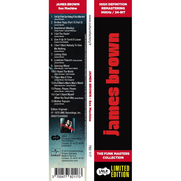 Image of Back Cover of CD - EX/EX - JAMES BROWN, Sex Machine (Lmlr; 782 117, France 2014, Card Sleeve, Inner), ,  - 4336017E