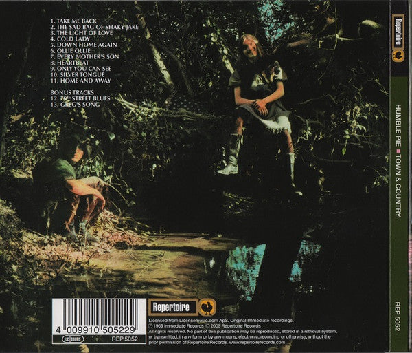 Image of Back Cover of CD - VG+/VG+ - HUMBLE PIE, Town And Country (Repertoire Records; REP 5052, Germany 2008, Digipak, Booklet), ,  - 4336024E
