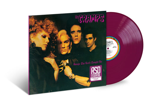 Image of Front Cover of LP - NEW/NEW - THE CRAMPS, The Lord Taught Us (UME; 6112569, UK 2026, Limited RSD Essentials Garbageman Grape Coloured Vinyl), , 1980 debut album by The Cramps featuring the bewildering tunes, “TV Set,” “The Mad Daddy,” and “I Was A Teenage Werewolf” amongst other utterly unique psychobilly classics. Reissued on 1LP “Garbageman Grape” vinyl made exclusively for Record Store Day Essentials. OPEN TO RSD STORES ONLY - 9419635C