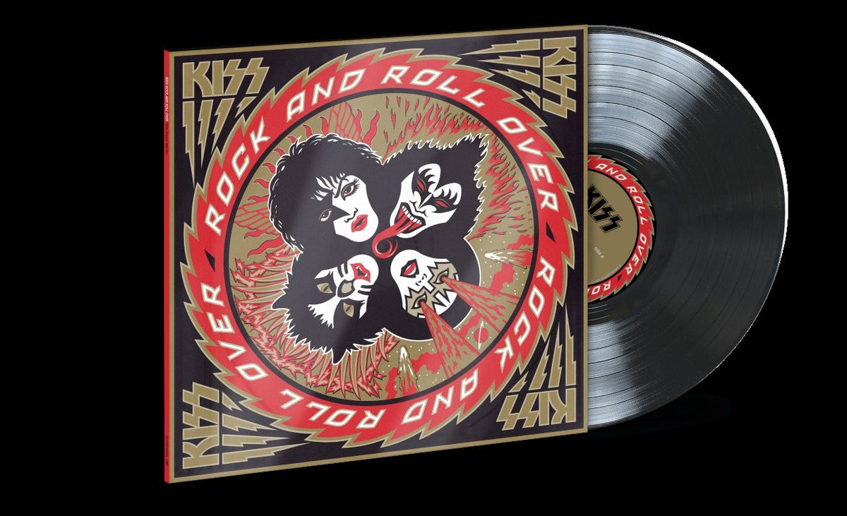 Image of Front Cover of LP - NEW/NEW - KISS, Rock And Roll Over (50th Anniversary) (UMR; 6119939, UK 2026 Reissue, New Gold, Red & Black Cover Artwork), , 50th anniversary edition of KISS’s 1976 album, newly remixed in stereo by original producer Eddie Kramer from the original analogue multitrack tapes, with previously unreleased mixes and refreshed anniversary artwork. - 9419669C