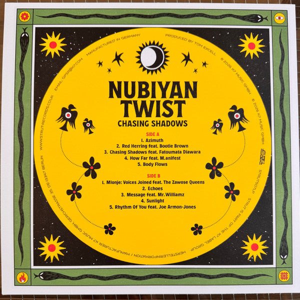 Image of Back Cover of LP - EX/EX - NUBIYAN TWIST, Chasing Shadows (Strut; STRUT507LP, Germany 2026, Yellow Vinyl), ,  - 4346058S