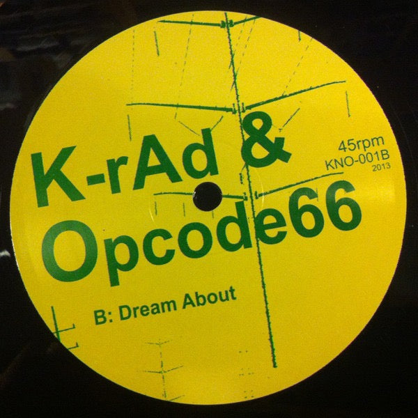 Image of Back Cover of 12" - VG/VG - K-RAD & OPCODE66, KNO-001 (KNO; KNO-001, US 2013, Stickered Plain Sleeve), ,  - 4316185C