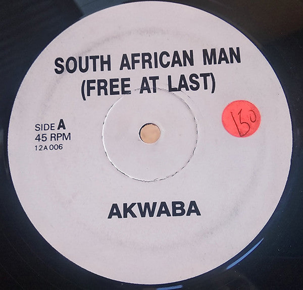 Image of Front Cover of 12" - /VG - AKWABA, South African Man (Free At Last) (Axe Records; 12A 006,  ), Strong VG, plays VG+,  - 4346041S