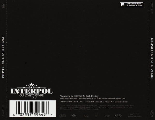 Image of Back Cover of 2xCD - VG+/VG+ - INTERPOL, Our Love To Admire (Capitol Records; 00602557596496, Europe 2017, Jewel Case, Special Edition ), ,  - 4336037E
