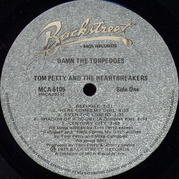 Image of Label Cover of LP - VG/VG+ - TOM PETTY AND THE HEARTBREAKERS, Damn The Torpedoes (Backstreet Records; MCA-5105, Canada 1981 Reissue, Inner, Half-speed mastered), ,  - 4326116E