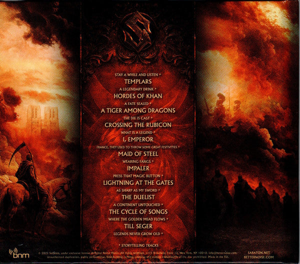 Image of Back Cover of 2xCD - VG+/VG - SABATON, Legends (Better Noise Music; BNM-986-3, Europe 2025, Book Sleeve), ,  - 4336039E