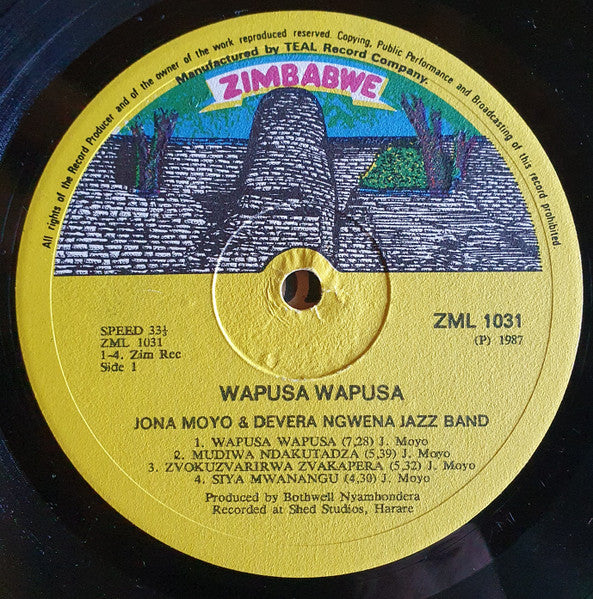Image of Label Cover of LP - G+/VG - JONAH MOYO AND DEVERA NGWENA, Wapusa Wapusa (Zimbabwe; ZML 1031, Zimbabwe 1987, Picture Sleeve), ,  - 4326014E