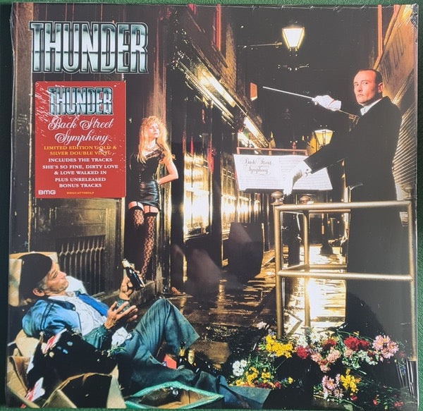 Image of Front Cover of 2xLP - EX/VG+ - THUNDER, Back Street Symphony (BMG ; BMGCAT708DLP, Europe 2023 Reissue, Gatefold, One Disc Gold Vinyl, One Disc Silver Vinyl), Strong VG+, Still In Stickered Shrinkwrap,  - 4326085E