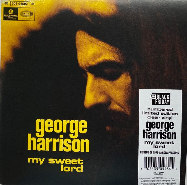 Image of Front Cover of 7" - VG+/VG+ - GEORGE HARRISON, My Sweet Lord (Parlophone; 8E 006 04692 M, Worldwide 2020 Reissue, Picture Sleeve, Clear Vinyl. RSD 2020. Limited Edition Numbered), Limited Edition No 00950,  - 4316212C