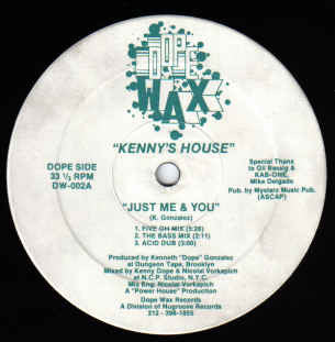 Image of Front Cover of 12" - /VG+ - KENNY'S HOUSE, Just Me & You (Dopewax ; DW-002, US 1990), one light scuff - still VG+,  - 4346108S