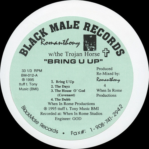 Image of Front Cover of 12" - /VG - ROMANTHONY W/ THE TROJAN HORSE, Bring U Up (Black Male Records; BM-012, US 1995), few light marks and one or two small pressing defects,  - 4346129S