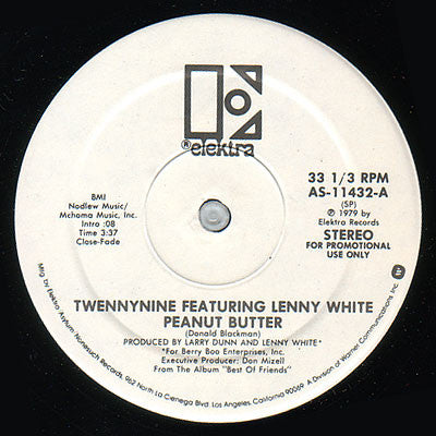 Image of Front Cover of 12" - VG/VG - TWENNYNINE FEATURING LENNY WHITE, Peanut Butter / Citi Dancin' (Elektra ; AS-11432, US 1979, Company Sleeve), light marks only. original company sleeve - light creasing,  - 4346131S