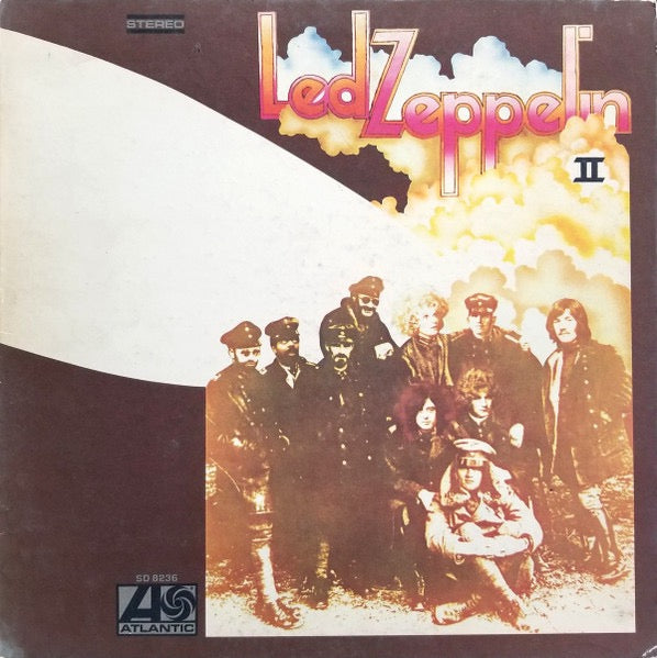 Image of Front Cover of LP - G+/G+ - LED ZEPPELIN, Led Zeppelin II (Atlantic ; SD 8236, US 1969, Gatefold, 'RL' Run Outs - Robert Ludwig Master, Monarch Pressing), Lots Of Marks But Plays VG, Sleeve Stained With Heavy Edge Wear And Tape Along Top Rear Seam, Sticker on Sleeve And Label,  - 4326112E