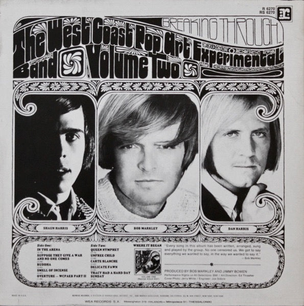 Image of Back Cover of LP - VG/G+ - THE WEST COAST POP ART EXPERIMENTAL BAND, Vol. 2 (Reprise Records; RS 6270, Greece 1987 Reissue), Light marks only,  - 4316282C