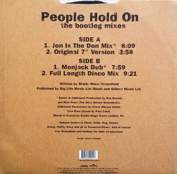 Image of Back Cover of 12" - VG/VG+ - LISA STANSFIELD VS THE DIRTY ROTTEN SCOUNDRELS, People Hold On (The Bootleg Mixes) (Arista; 74321 45201 1, UK 1997, Picture Sleeve), ,  - 4316251C