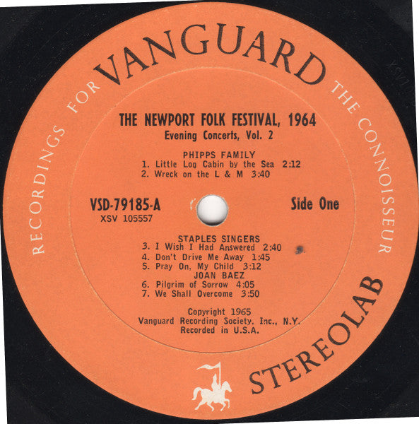 Image of Label Cover of LP - VG/VG - VARIOUS, Newport Folk Festival 1964 - Evening Concerts Vol. 2 (Vanguard; VSD-79185, US 1965), Cut-out (Hole punched),  - 4226207E