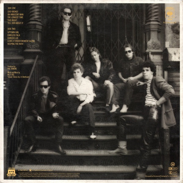 Image of Back Cover of LP - VG+/VG+ - BILLY JOEL, An Innocent Man (CBS Sunburst Labels With Large Family Productions Logo & CBS Text On Lower Label; CBS 25554, UK 1983, Inner), ,  - 4316291C