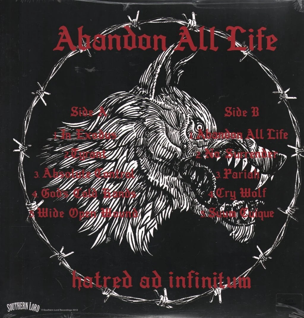 Image of Back Cover of LP - NEW/NEW - NAILS, Abandon All Life (Southern Lord; LORD172, UK 2026 Reissue, Gatefold, Insert), ,  - 4316358C