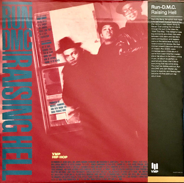 Image of Back Cover of LP - VG+/VG+ - RUN DMC, Raising Hell (Profile Records / Vinyl Me Please; PRO-1217, US 2022 Reissue, Stencil, 180 Gram Green Neon Vinyl, with Obi), ,  - 4346097S