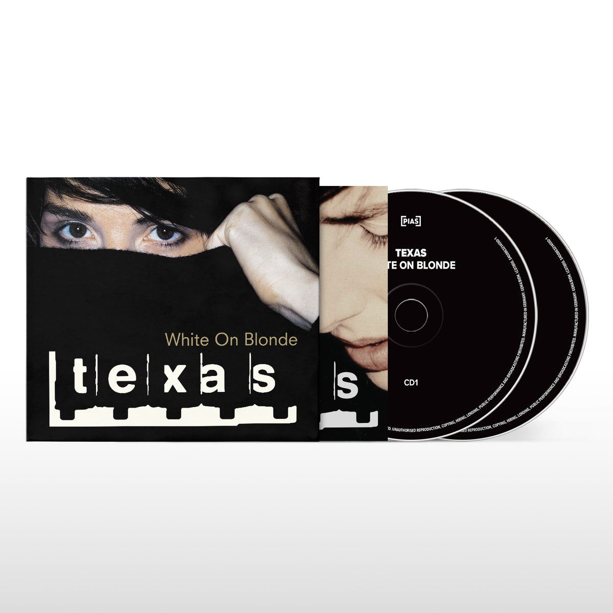 Image of Front Cover of 2xCD - NEW/NEW - TEXAS, White On Blonde (30th Anniversary Edition) (Play It Again Sam; PIASC1215DCD, UK 2027), , 30th anniversary edition of Texas’s White On Blonde, originally released in 1997. Features the band’s acclaimed blend of pop and rock. - 9419897C
