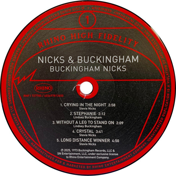 Image of Label Cover of LP - VG+/VG+ - BUCKINGHAM NICKS, Buckingham Nicks (Rhino Records; RHF1 727705, Worldwide 2025 Reissue, Pasteback Gatefold, Insert & Company Inner, 180 Gram Vinyl), ,  - 4346201S