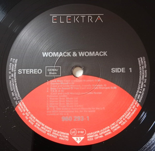 Image of Label Cover of LP - VG+/VG+ - WOMACK & WOMACK, Love Wars (Elektra; 96-0293-1, Germany 1983), Nice clean copy!,  - 4316443C