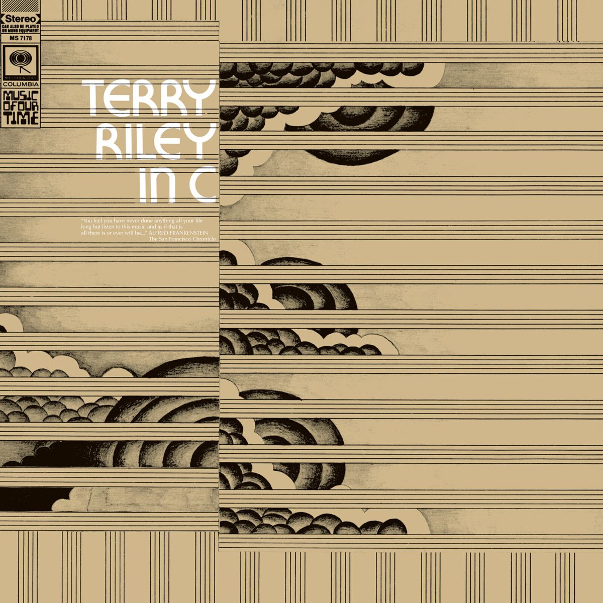 Image of Front Cover of LP - NEW/NEW - TERRY RILEY, In C (Music On Vinyl; MOVCLB039, UK 2026 Reissue, 180g Audiophile Black Vinyl), , A landmark minimalist composition from Terry Riley, built from 53 short musical phrases played in repeating patterns. Originally composed in 1964, In C helped inspire generations of experimental and contemporary classical musicians. - 9419910C