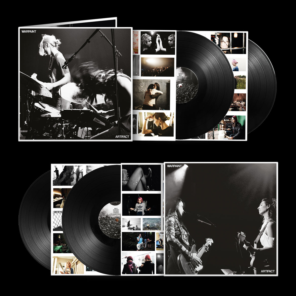 Image of Front Cover of 2xLP - NEW/NEW - WARPAINT, ARTIFACT (Rough Trade Records; RT0673LP, UK 2026, Black Vinyl), , Warpaint’s 16-track live collection features performances recorded between 2022 and 2024 across Europe and the US, including songs such as Undertow, Love Is To Die and New Song. - 9419918C