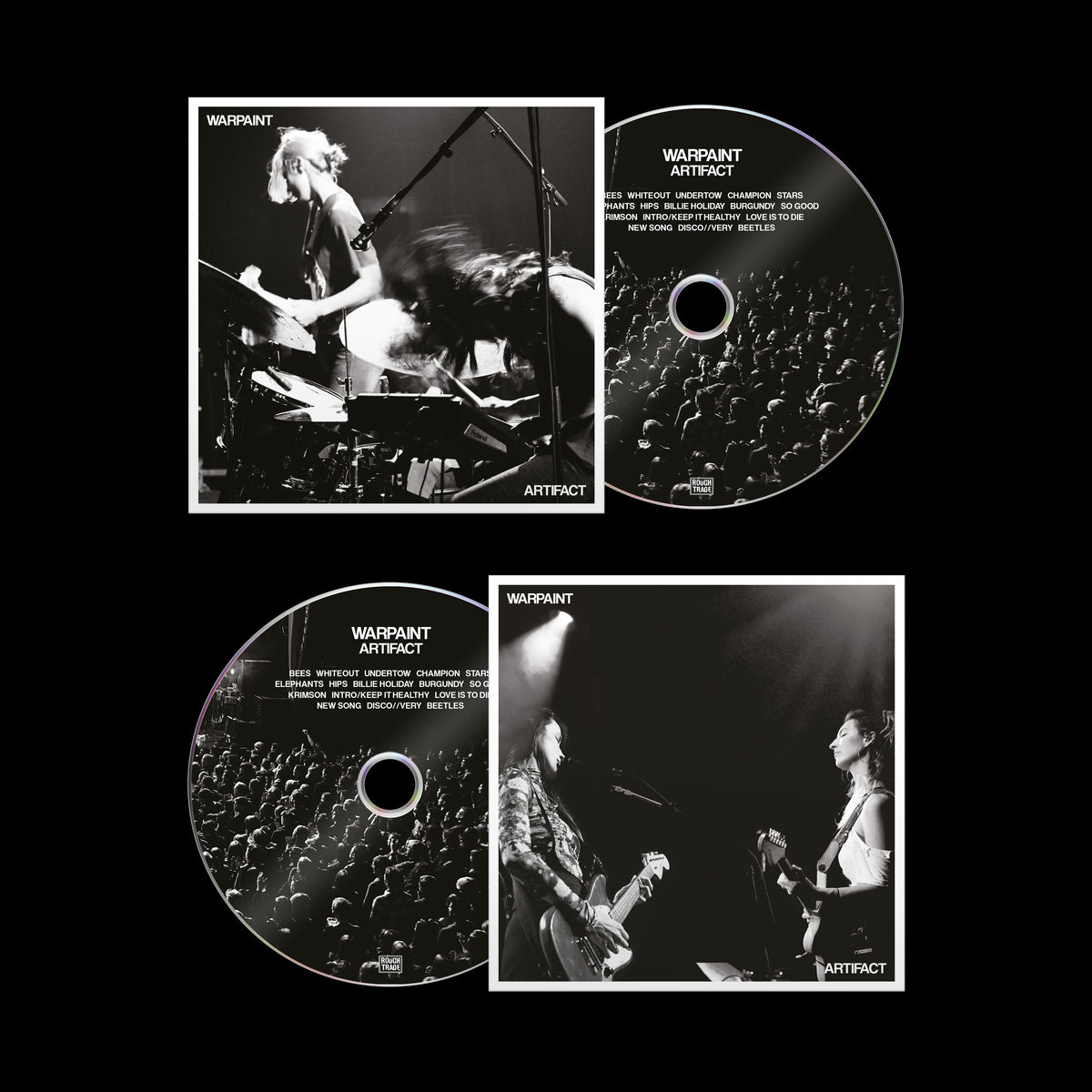 Image of Front Cover of CD - NEW/NEW - WARPAINT, ARTIFACT (Rough Trade Records; RT0673CD, UK 2026), , Warpaint’s 16-track live collection features performances recorded between 2022 and 2024 across Europe and the US, including songs such as Undertow, Love Is To Die and New Song. - 9419919C