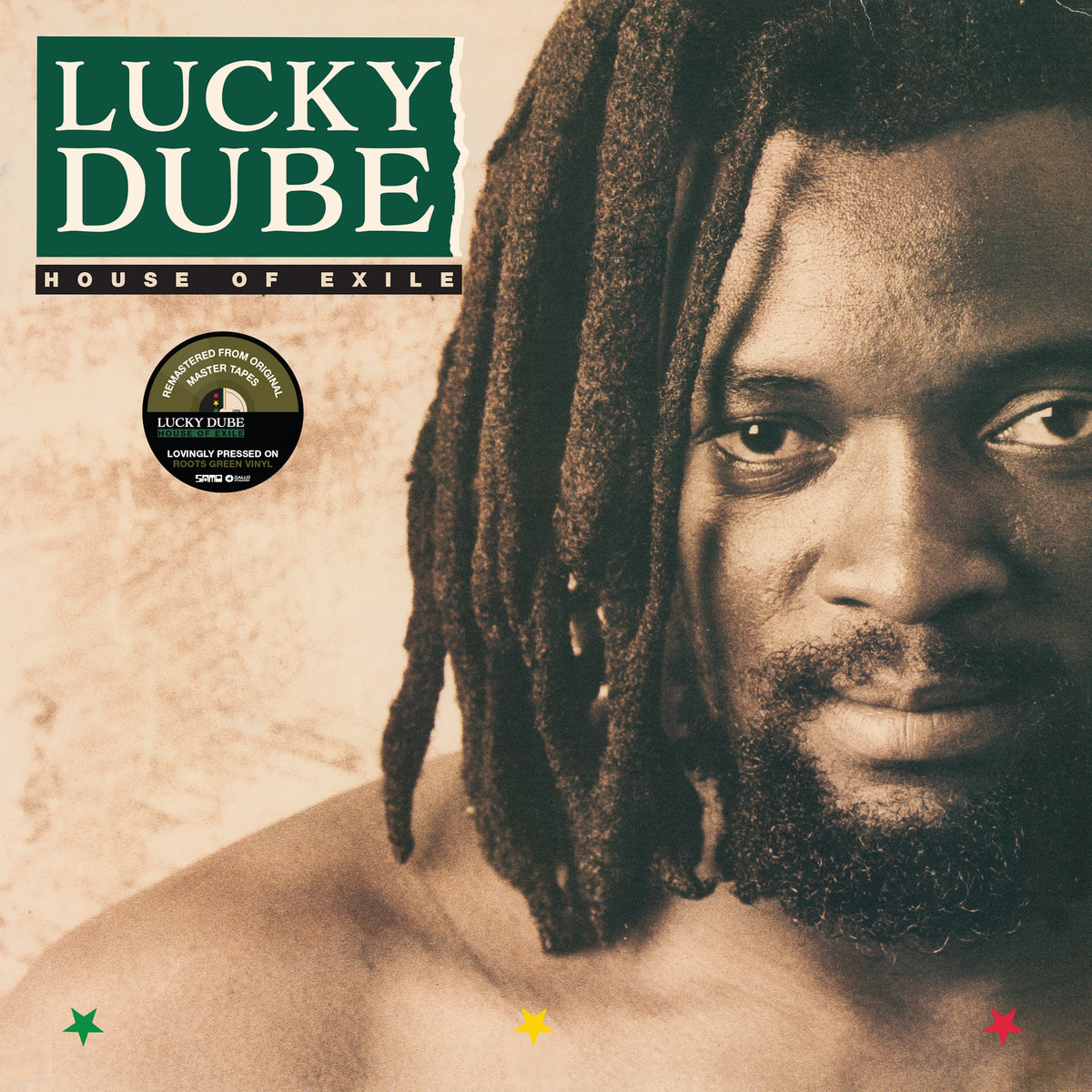 Image of Front Cover of LP - NEW/NEW - LUCKY DUBE, House Of Exile (35th Anniversary Edition) (SAMP Records; SAMP019, UK 2026, Inner, Hype Sticker, Roots Green Vinyl), , 35th anniversary reissue of Lucky Dube's landmark 1991 roots reggae album, remastered from the original master tapes by Peter Pearlson. Its songs address exile, apartheid and freedom in South Africa. - 9419922C