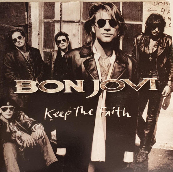 Image of Front Cover of 7" - VG/VG - BON JOVI, Keep The Faith (Jambco Paper Labels; JOV 8, UK 1992, Picture Sleeve), Strong VG throughout.,  - 4316420C