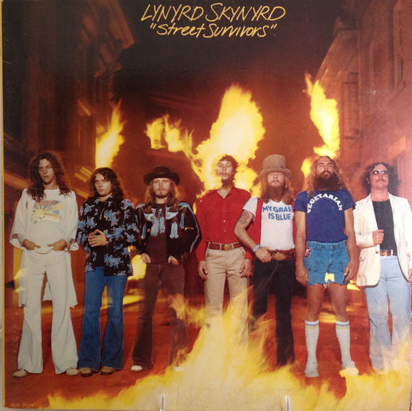 Image of Front Cover of LP - VG/VG - LYNYRD SKYNYRD, Street Survivors (MCA Records Rainbow Labels  With Raised Rim; MCL 1694, UK 1982 Reissue), Strong VG Disc, Very light hairlines, Sleeve has wear to all edges,  - 4316389C