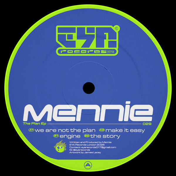 Image of Front Cover of 12" - /VG+ - MENNIE, The Plan EP (EYA Records; EYA029, UK 2025), , A1	We Are Not The PlanA2	Make It EasyB1	EngineB2	The Story - 4316452C
