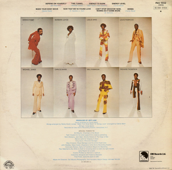 Image of Back Cover of LP - VG/G+ - B.T. EXPRESS, Energy To Burn (EMI International; INA 1502, UK 1976, Inner), Marks on disc. Plays above grade. Light ringwear.,  - 4326169E