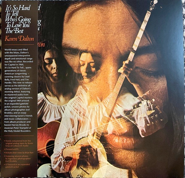 Image of Front Cover of LP - VG+/VG+ - KAREN DALTON, It's So Hard To Tell Who's Going To Love You The Best (Light In The Attic; LITA 045, US 2024 Reissue, Gatefold, Insert, With Obi), Clean copy.,  - 4346190S