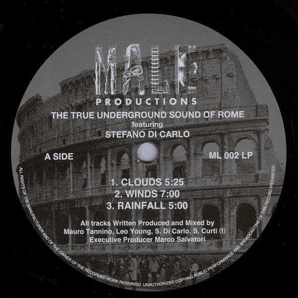 Image of Label Cover of LP - VG/VG - THE TRUE UNDERGROUND SOUND OF ROME FEATURING STEFANO DI CARLO, 1991 - 2016 Clouds (Male Productions; ML 002 LP, Italy 2016), Some notable marks. Split at top edge of sleeve,  - 4316481C