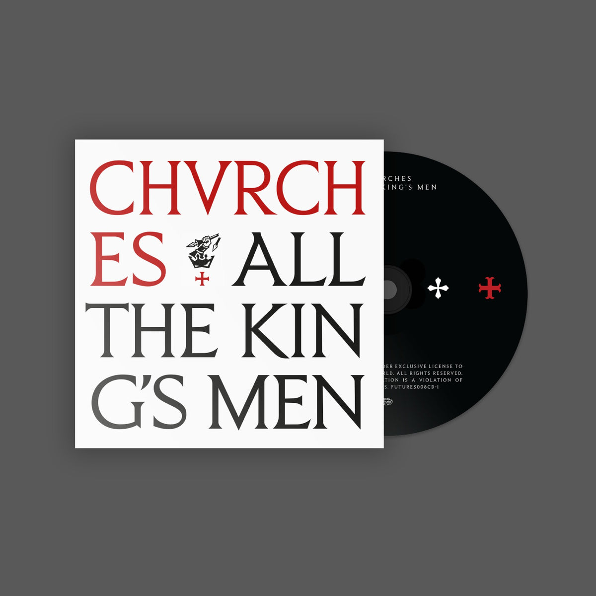 Image of Front Cover of CD - NEW/NEW - CHVRCHES, All The King's Men (Futures Music Group; FUTURES008CD-1, UK 2027, Card Wallet), , Fifth studio album from Scottish synth-pop trio CHVRCHES, reuniting after a brief hiatus. An 11-track collection of expansive synthesiser-led electronic pop featuring Roses, Evil and Adore You. - 9419983C