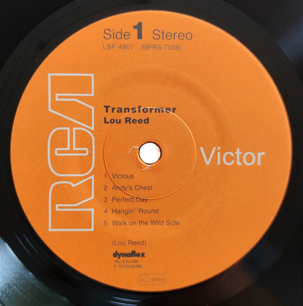 Image of Label Cover of LP - VG+/VG+ - LOU REED, Transformer (RCA Victor; LSP-4807, Germany 2020 Reissue, 180 Gram Vinyl), ,  - 4346227S
