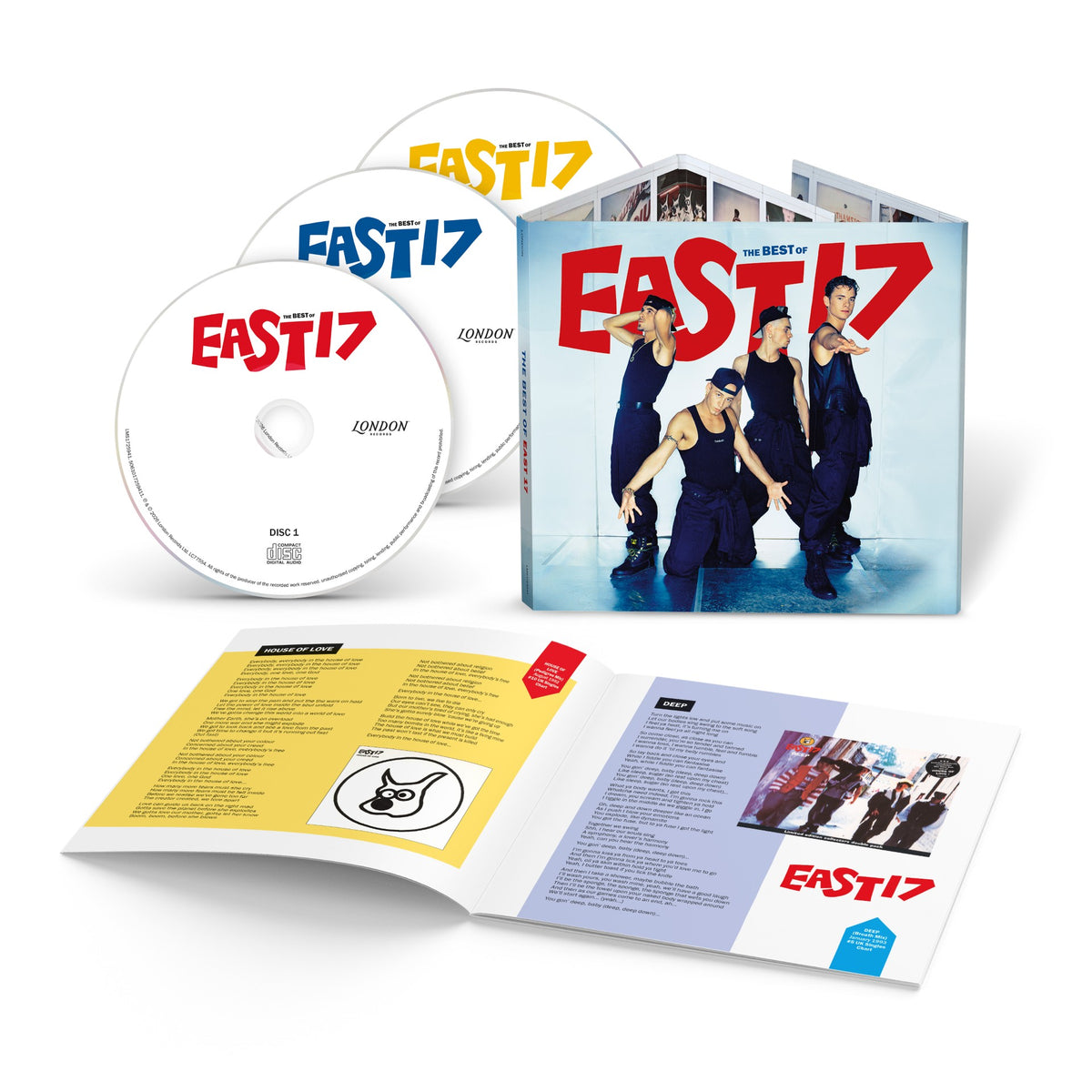 Image of Front Cover of 3xCD - NEW/NEW - EAST 17, The Best Of (London Records; LMS1725941, UK 2026, 2CD + DVD), , A greatest-hits collection from British pop group East 17, bringing together material from their catalogue on London Records. - 9420031C