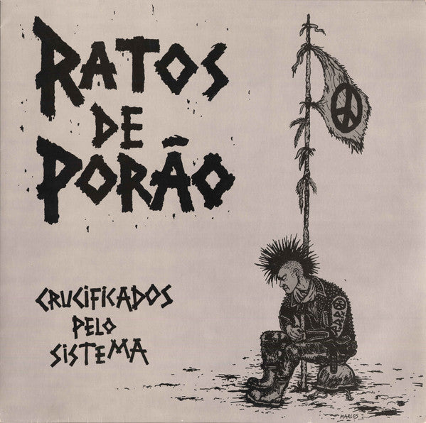 Image of Front Cover of LP - VG/VG - RATOS DE POR�O, Crucificados Pelo Sistema (Devil Discos; FDS017, Brazil 1989 Reissue, Grey Cover, Insert), Strong VG - light marks, edge & ring wear,  - 4346263S