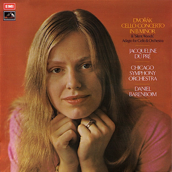 Image of Front Cover of LP - VG+/VG+ - JACQUELINE DU PRE, CHICAGO SYMPHONY ORCHESTRA, DANIEL BARENBOIM, Dvorak: Cello Concerto In B Minor & "Silent Woods" Adagio For Cello & Orchestra (HMV Red, Coloured Nipper Box; ASD 2751, UK , Laminated Flipback Sleeve), ,  - 4326197E