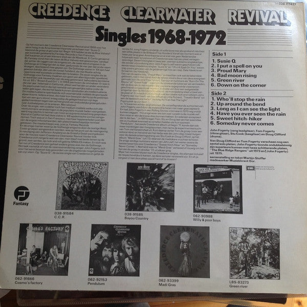 Image of Back Cover of LP - VG/VG+ - CREEDENCE CLEARWATER REVIVAL, Singles 1968-1972 (Fantasy; 5C 038-62427, Netherlands 1979), ,  - 4326317E