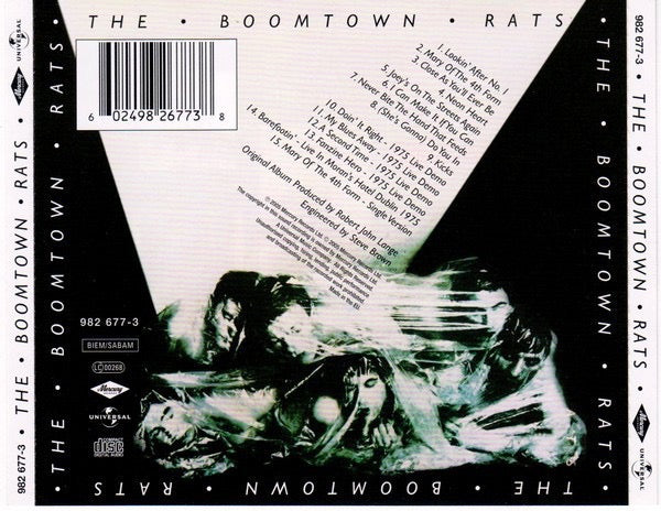 Image of Back Cover of CD - VG/VG+ - THE BOOMTOWN RATS, The Boomtown Rats (Mercury; 982 677-3, UK & Europe 2005 Reissue, Card Slipcase with Jewel Case inside), Shelf Wear to Slipcase,  - 4316717C