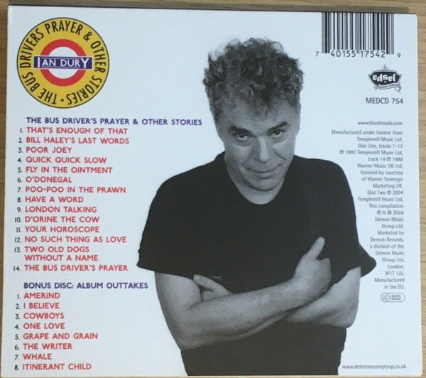 Image of Back Cover of 2xCD - VG+/VG+ - IAN DURY, The Bus Driver's Prayer & Other Stories (Edsel Records; MEDCD 754, Europe 2004 Reissue, Card Slipcase with Jewel Case inside), ,  - 4316718C