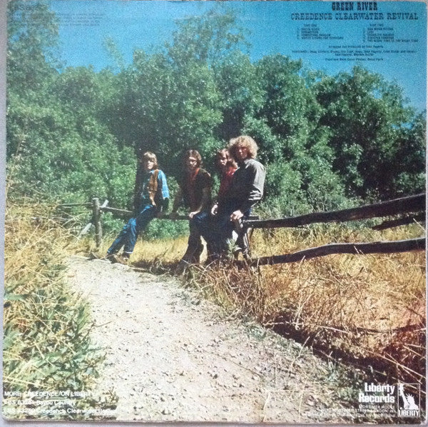 Image of Back Cover of LP - VG/VG - CREEDENCE CLEARWATER REVIVAL, Green River (Liberty; LBS 83273, UK 1969, Textured Sleeve), Hairlines. Edge wear, light staining, creasing.,  - 4346324S