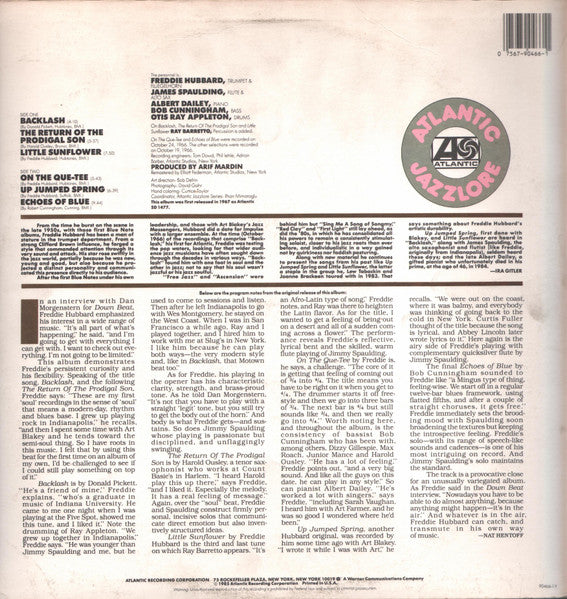 Image of Back Cover of LP - VG/VG+ - FREDDIE HUBBARD, Backlash (Atlantic; 90466-1-Y, US 1985), Sleeve in opened shrinkwrap, close to VG+ with wear on bottom right corner. Vinyl close to NM.,  - 4346048S