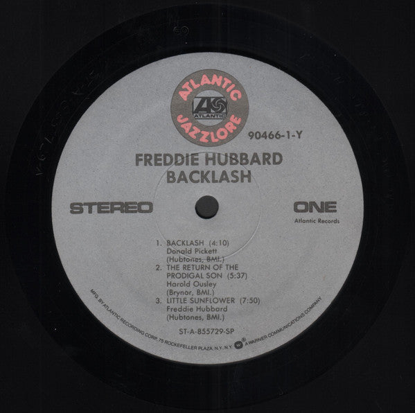 Image of Label Cover of LP - VG/VG+ - FREDDIE HUBBARD, Backlash (Atlantic; 90466-1-Y, US 1985), Sleeve in opened shrinkwrap, close to VG+ with wear on bottom right corner. Vinyl close to NM.,  - 4346048S