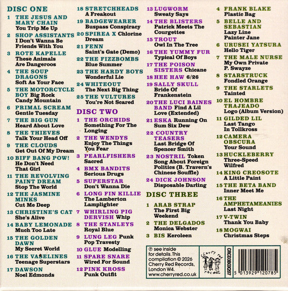 Image of Back Cover of 3xCD - M/M - VARIOUS, Something For The Longing (Scottish Independent Pop 1985 - 1999) (Cherry Red ; CRCD3BOX207, UK 2026, Box Set, Booklet), ,  - 4336283E